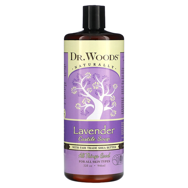 Lavender Castile Soap with Fair Trade Shea Butter, 32 fl oz (946 ml) Dr. Woods