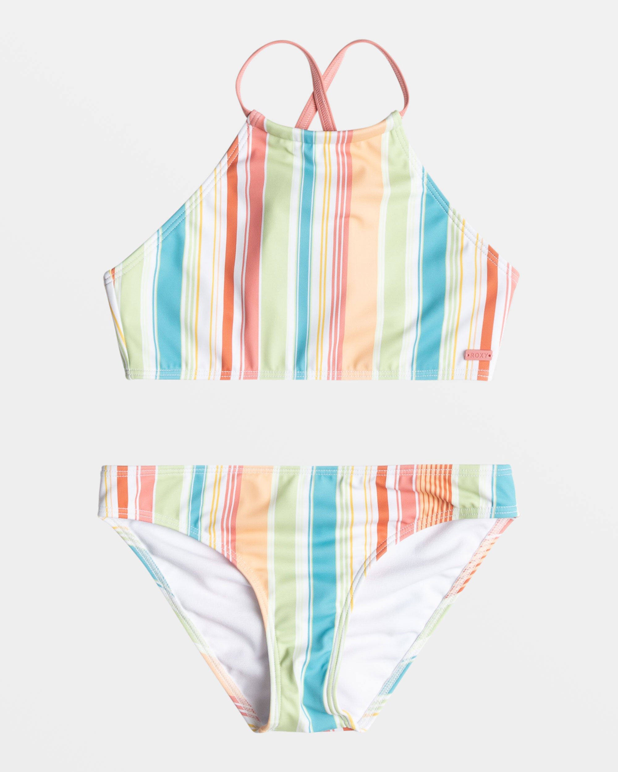 Girls 4-16 Siesta Stripe High Neck Bikini Set Roxy