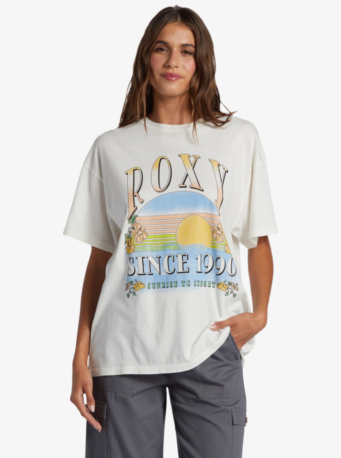 Sunrise To Sunset Oversized Boyfriend T-Shirt Roxy