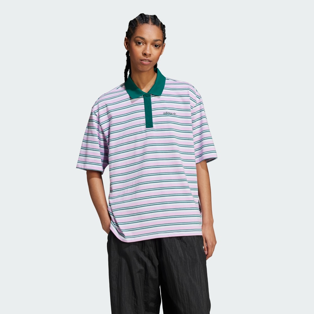 '80s Oversized Stripe Polo Shirt Adidas Originals
