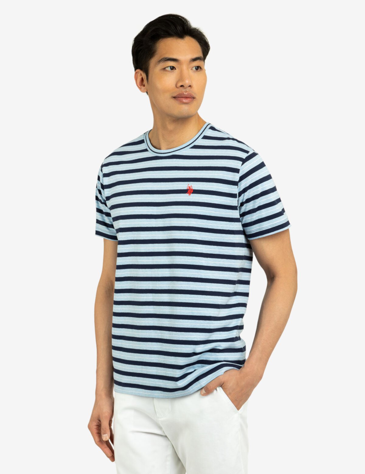 YARN DYE STRIPE JERSEY CREW NECK T-SHIRT U.S. POLO ASSN.