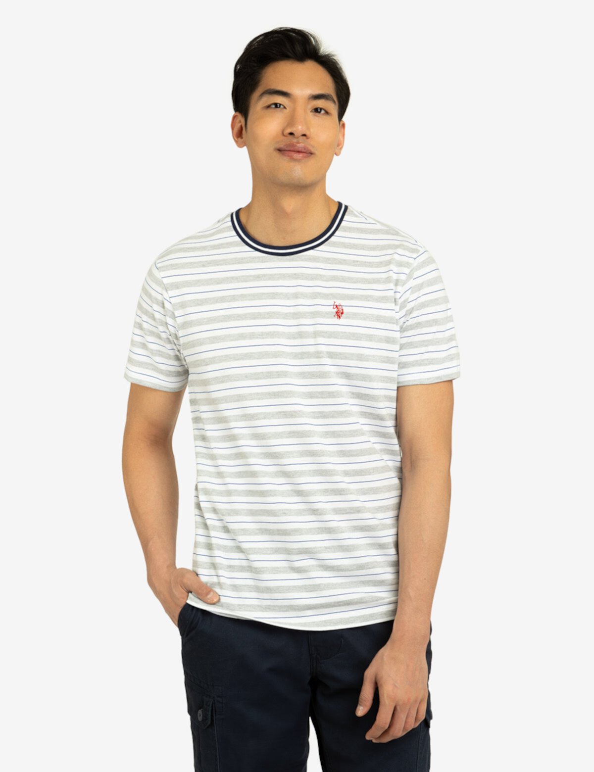 YARN DYE STRIPE JERSEY CREW NECK T-SHIRT U.S. POLO ASSN.