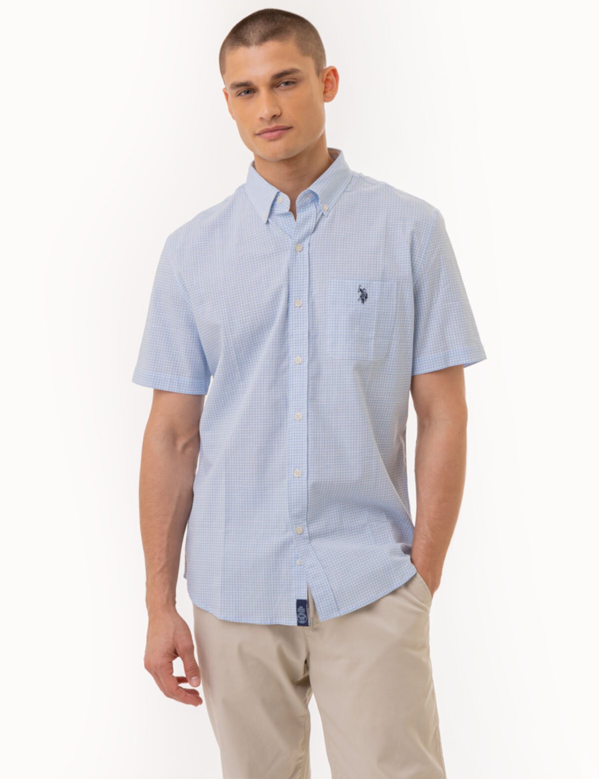 SHORT SLEEVE GINGHAM SHIRT WITH POCKET U.S. POLO ASSN.