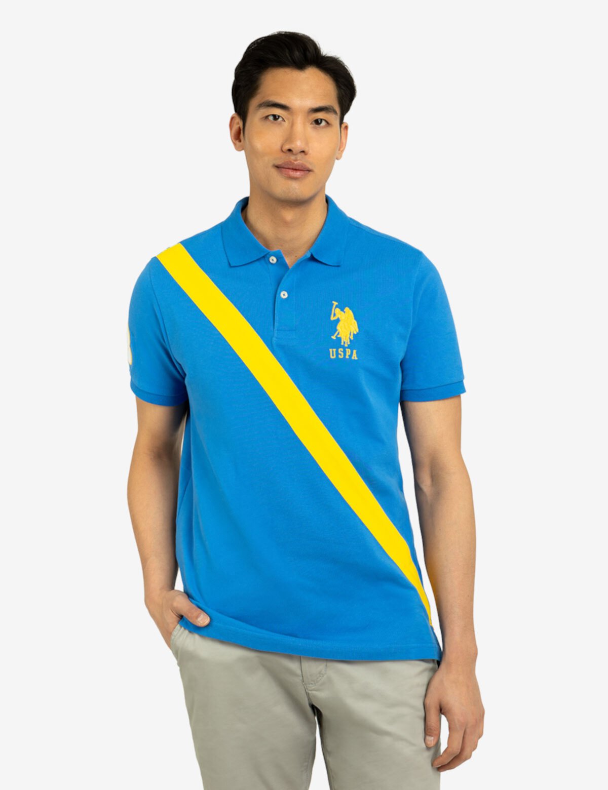 DIAGONAL SASH FRONT PIQUE POLO SHIRT U.S. POLO ASSN.