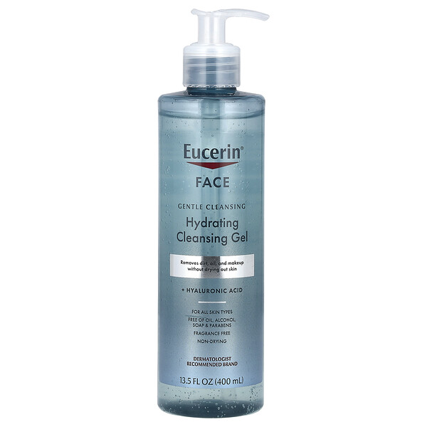Face, Hydrating Cleansing Gel, Fragrance Free, 13.5 fl oz (400 ml) Eucerin