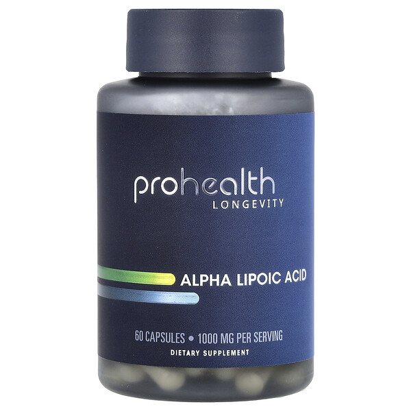 Alpha Lipoic Acid, 1,000 mg, 60 Capsules (500 mg per Capsule) ProHealth Longevity