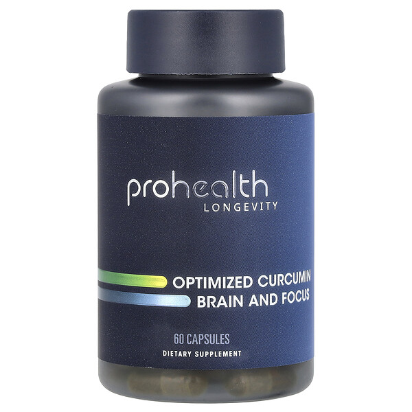 Optimized Curcumin, Brain and Focus, 60 Capsules ProHealth Longevity
