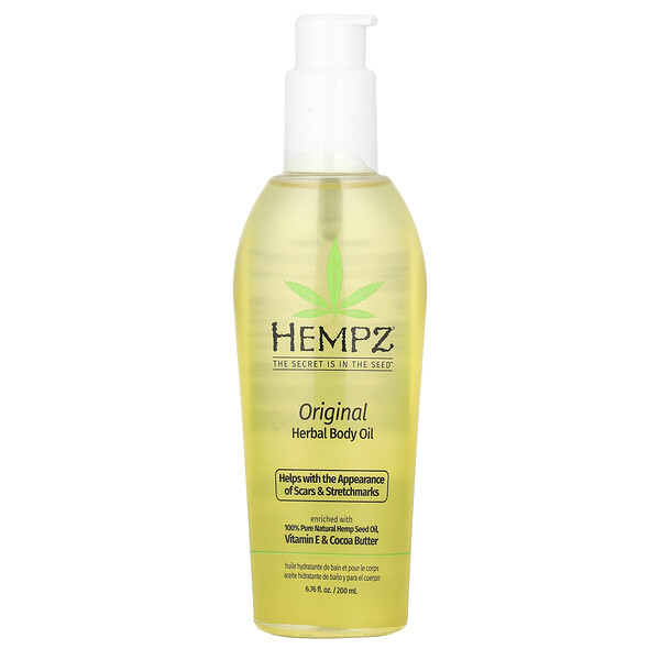 Herbal Body Oil, Original , 6.76 fl oz (200 ml) Hempz