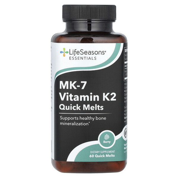 Essential, MK-7 Vitamin K2 , Quick Melts, Berry , 60 Quick Melts LifeSeasons