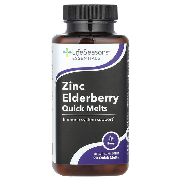 Zinc Elderberry Quick Melts, Berry, 90 Quick Melt LifeSeasons