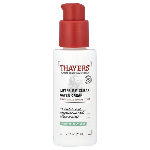 Let's Be Clear Water Cream, Fragrance-Free, 2.5 fl oz (75 ml) Thayers