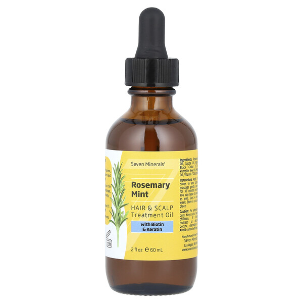 Rosemary Mint, Hair & Scalp Treatment Oil, With Biotin & Keratin , 2 fl oz (60 ml) Seven Minerals