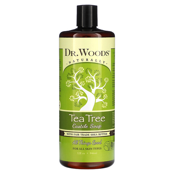 Tea Tree Castle Soap with Fair Trade Shea Butter, 32 fl oz (946 ml) Dr. Woods