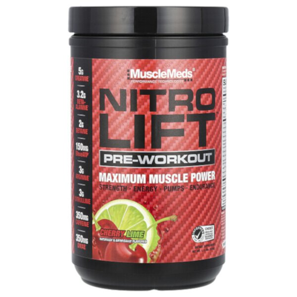 Nitro Lift™ Pre-Workout, Cherry Lime, 1.14 lbs (518 g) MuscleMeds