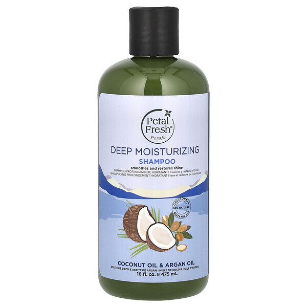 Pure, Deep Moisturizing Shampoo, Coconut Oil & Argan Oil, 16 fl oz (475 ml) Petal Fresh