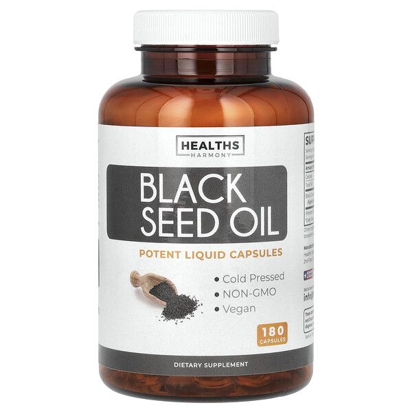 Black Seed Oil, 180 Capsules Healths Harmony