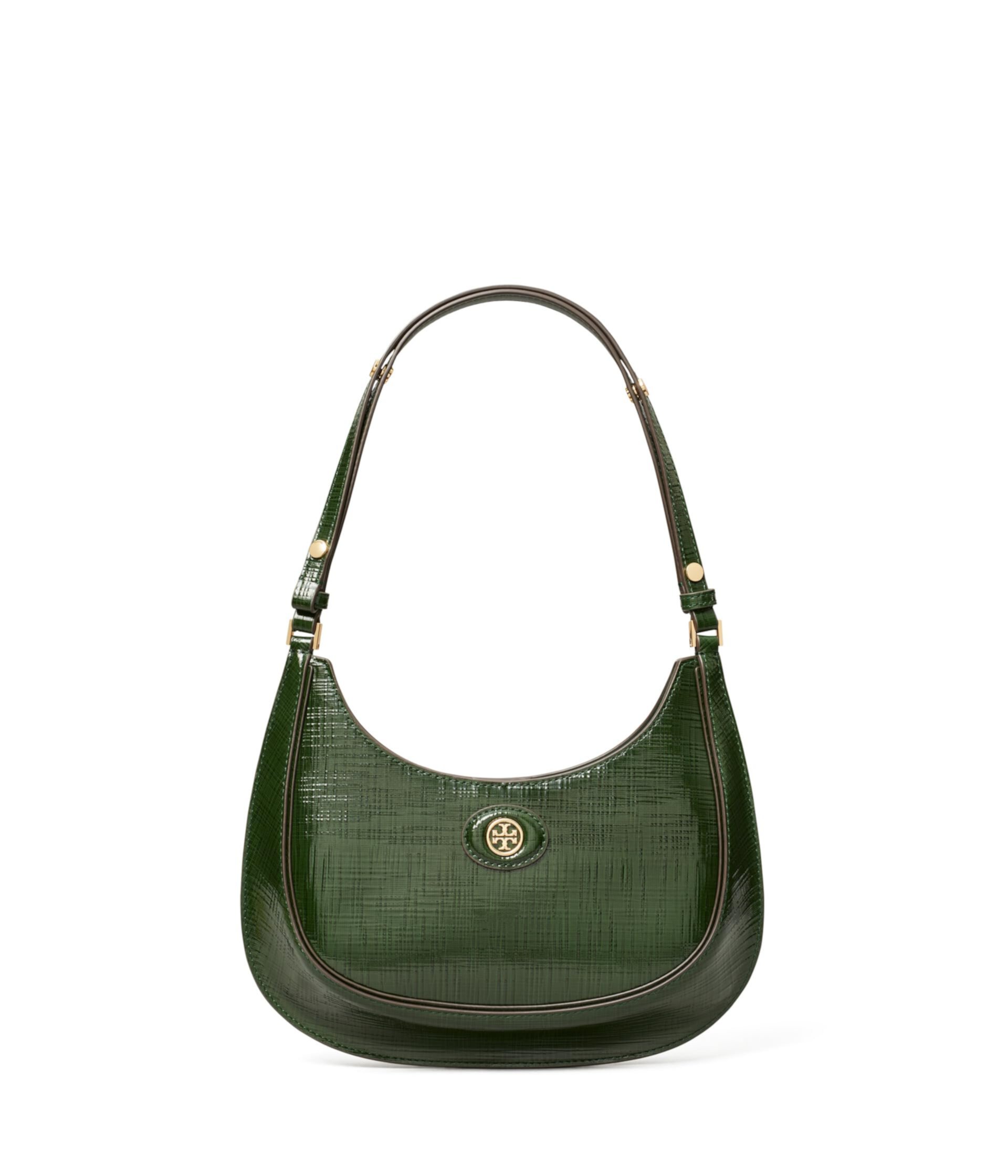 Robinson Crosshatched Convertible Crescent Bag Tory Burch