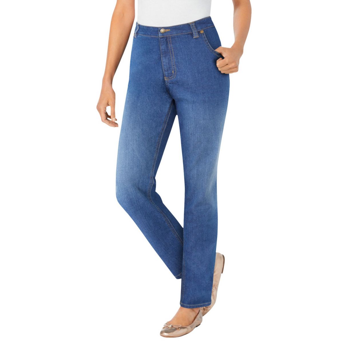 Woman Within Women's Plus Size Straight-leg Stretch Jean Woman Within