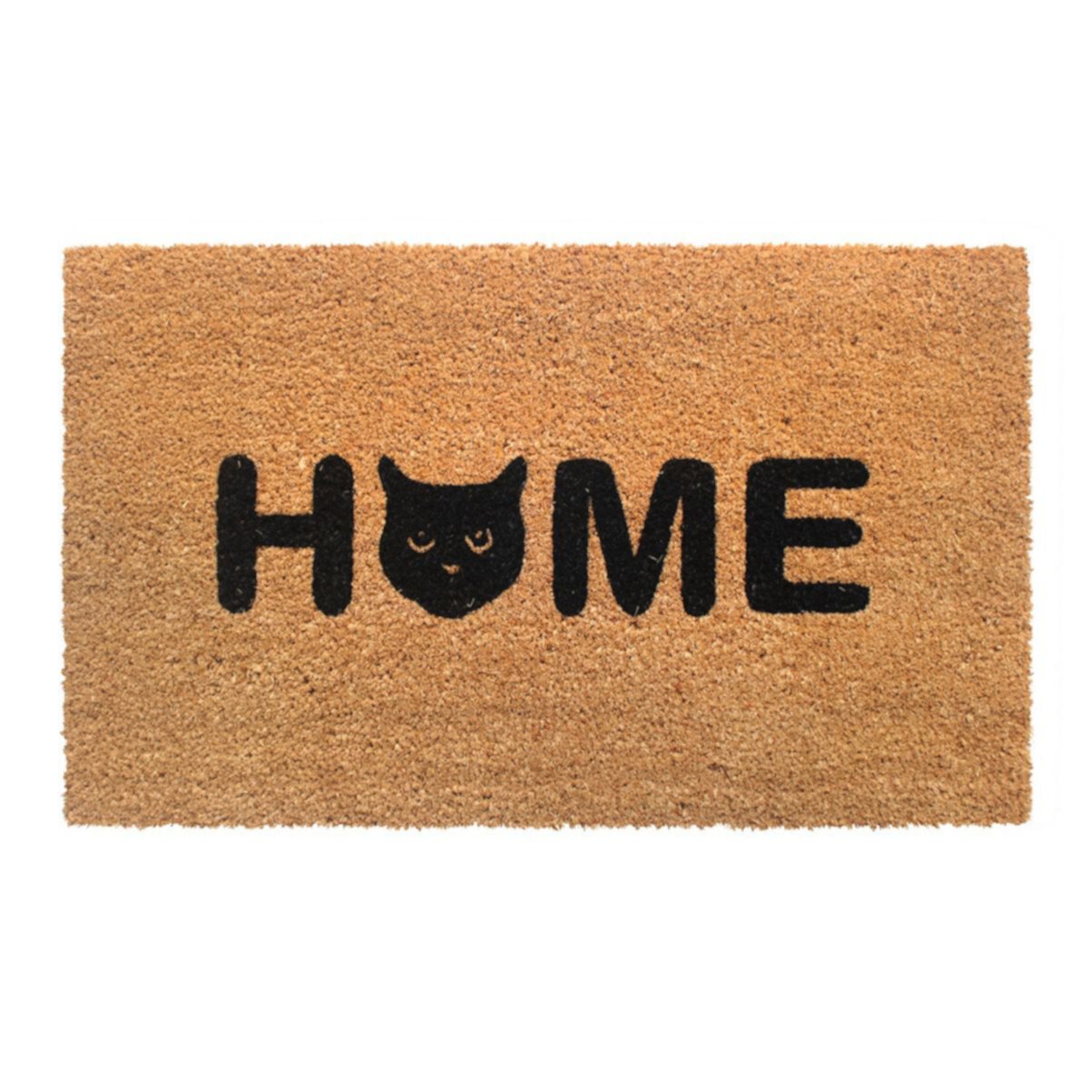 RugSmith Black Cat Face Home Script Doormat RugSmith