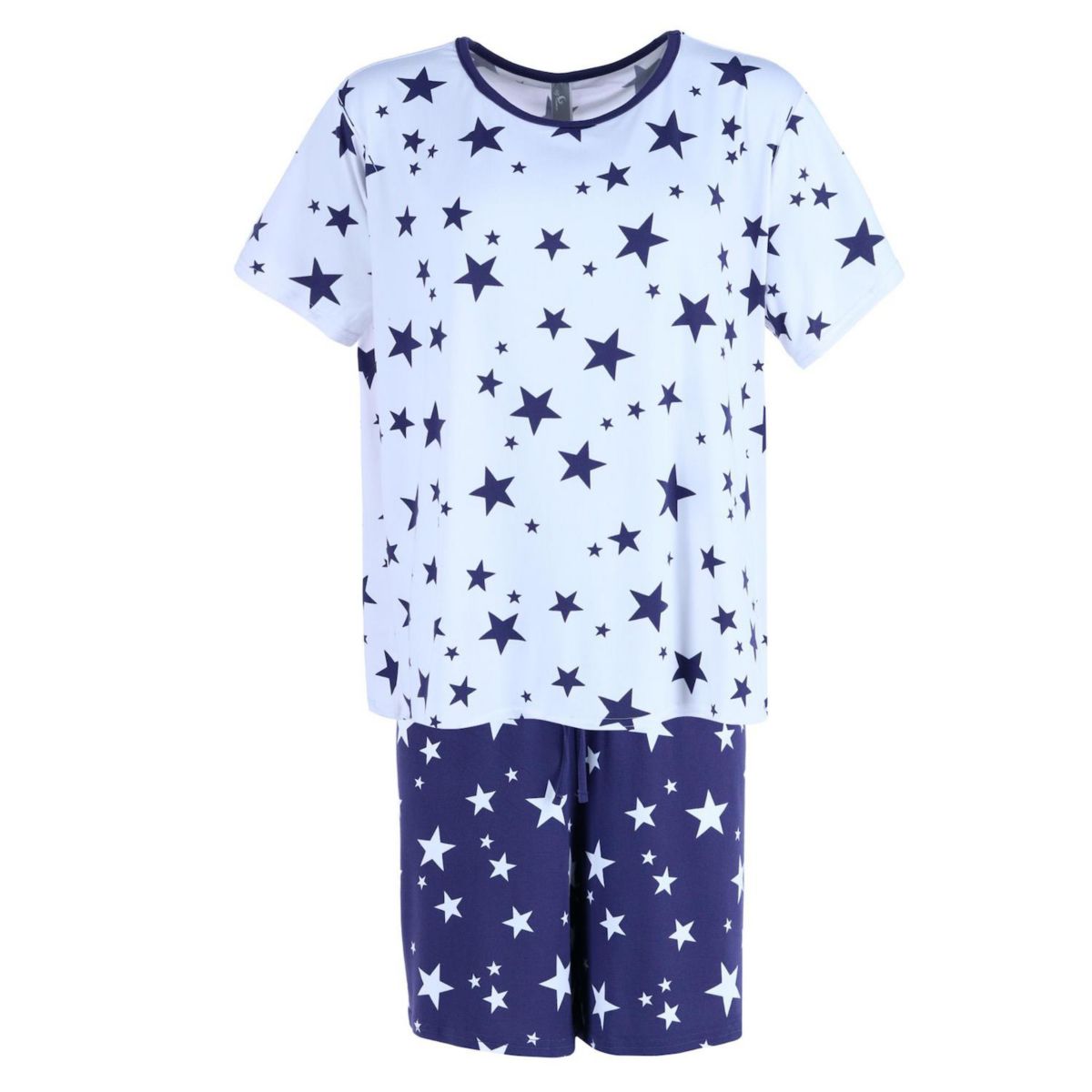 Women's Plus Size Star Print Short Pajama Set PJ Couture