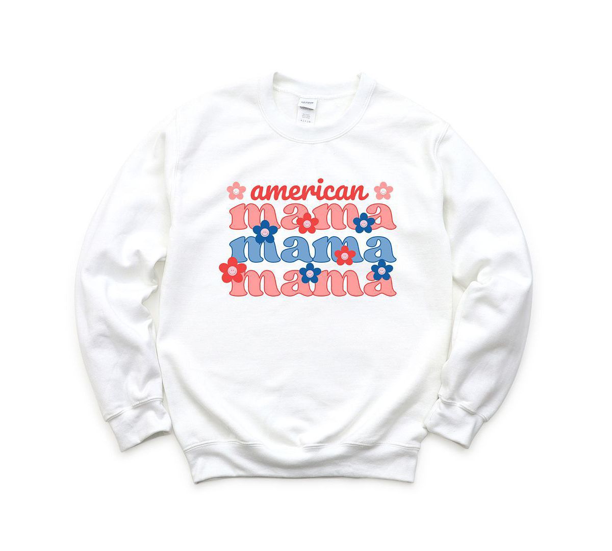 American Mama Smiley Face Sweatshirt Simply Sage Market