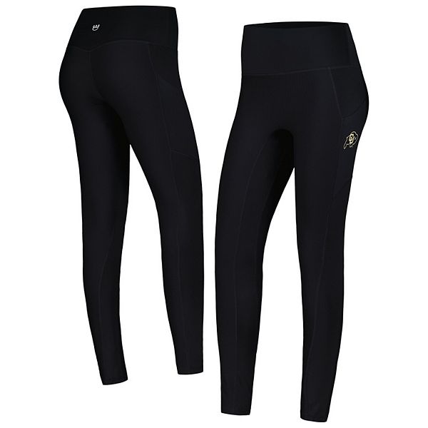 Женские Повседневные брюки KadyLuxe Черные Colorado Buffaloes 7/8 Mixed Media Pocket iLeggings Unbranded