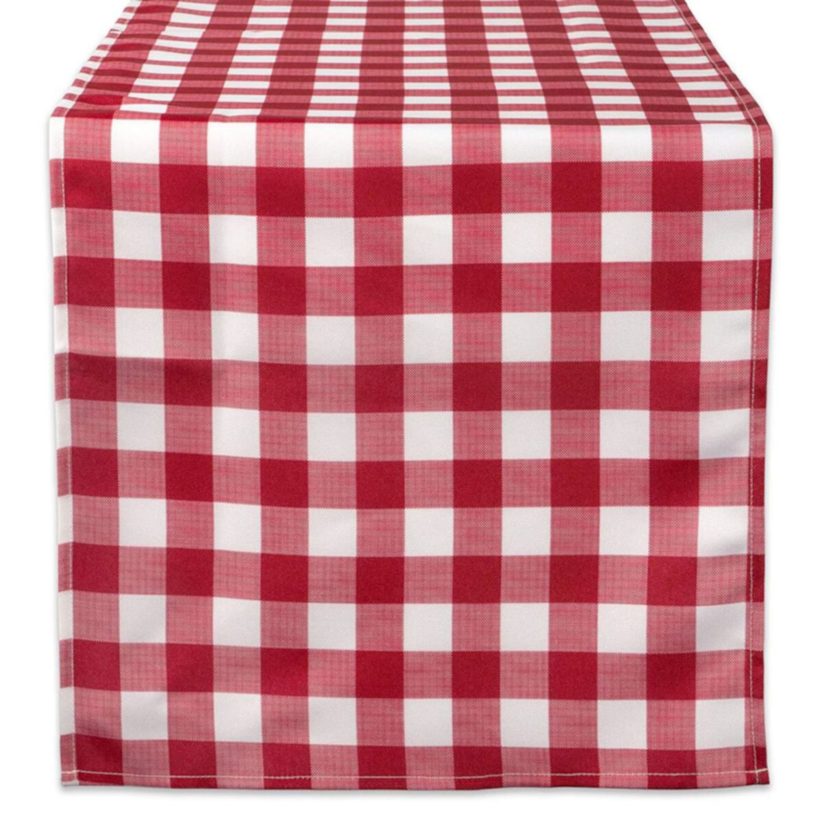 72&#34; Red and White Checkered Outdoor Rectangular Table Runner Contemporary Home Living