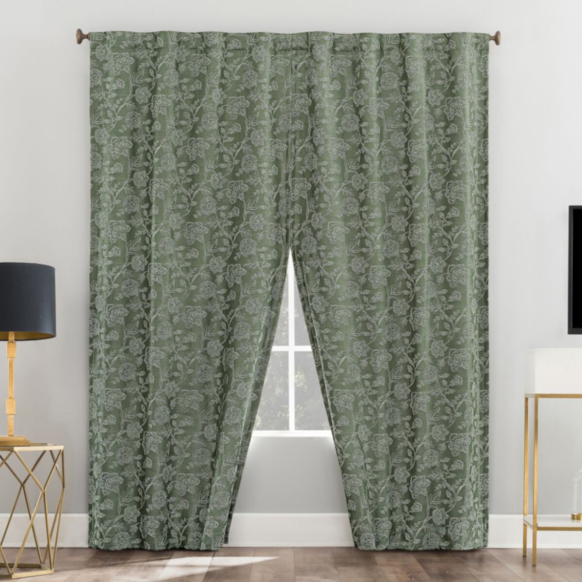 Sun Zero Sierra Magnetic Closure Blackout Back Tab Curtain Panel Pair Sun Zero