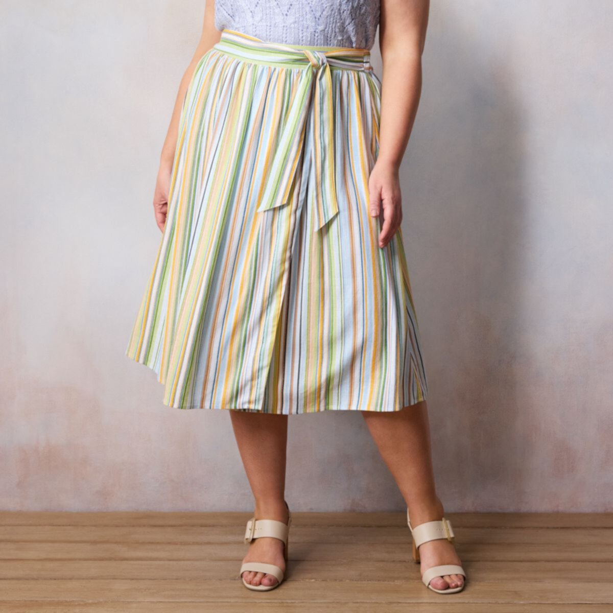 Plus Size LC Lauren Conrad Midi Wrap Skirt With Self Tie LC Lauren Conrad