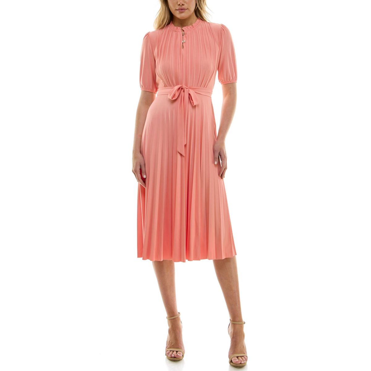 Women's Nanette Lepore Solid Pleated Dress with Belt Nanette Lepore