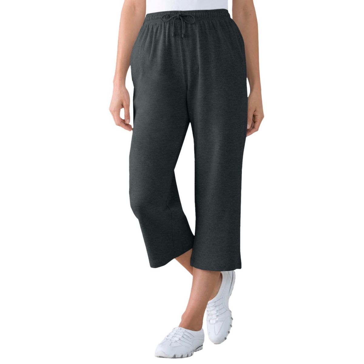 Woman Within Women's Plus Size Sport Knit Capri Pant Woman Within