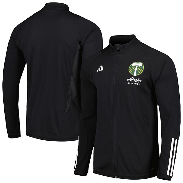 Мужская черная куртка adidas Portland Timbers 2023 с полной застежкой AEROREADY Adidas