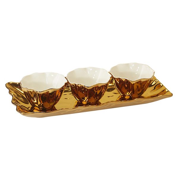 Certified International Gold Coast 4-pc. Tray & Condiment Bowl Set Certified International