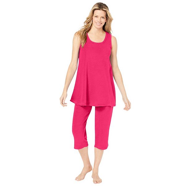 Dreams & Co. Women's Plus Size 2-piece Terry Tank And Capri Sleep Set Dreams & Co.