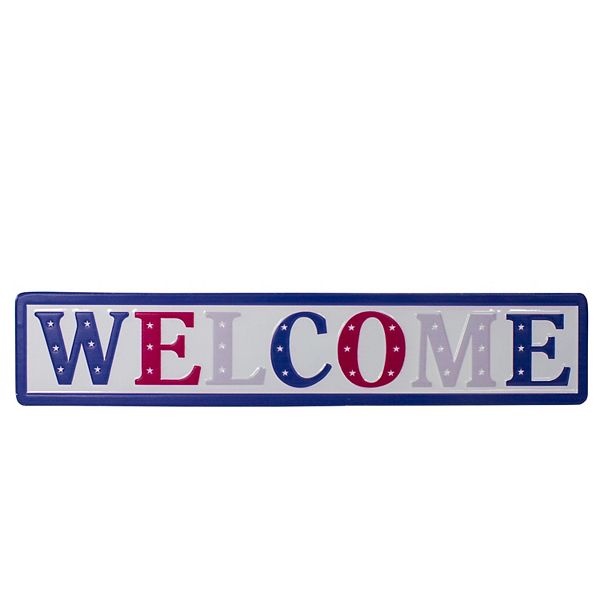 Northlight 18&#34; Metal Patriotic &#34;WELCOME&#34; Sign with Stars Wall Decor Northlight