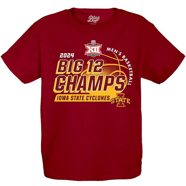 К детская Футболка Blue 84 Iowa State Cyclones 2024 Big 12 Чемпионы турнира Blue 84