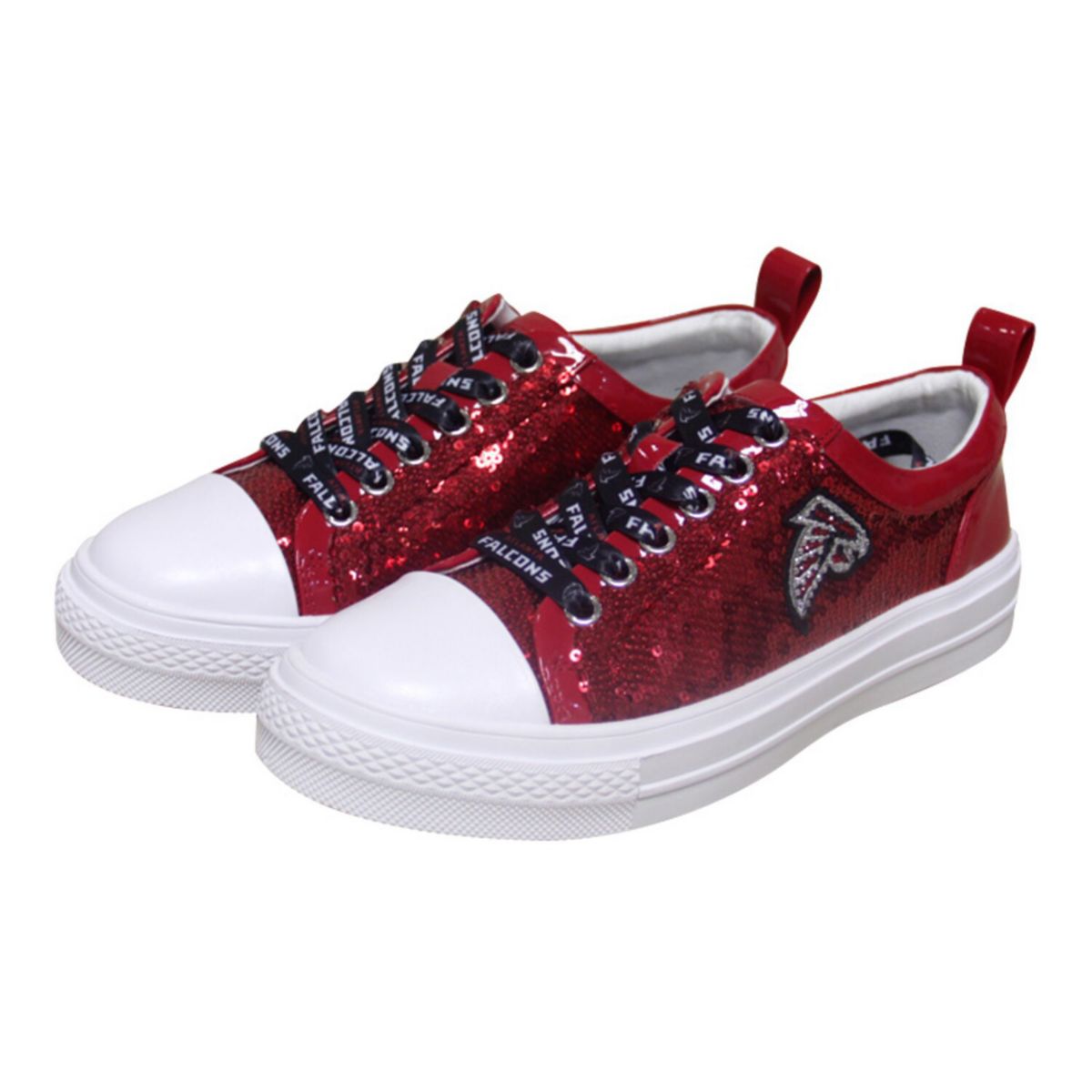 Women's Cuce Red Atlanta Falcons Team Sequin Sneakers Cuce