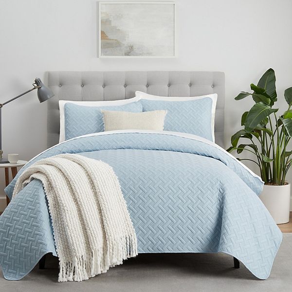 Serta® Comfort Sure Basketweave Pinsonic Quilt Set Serta