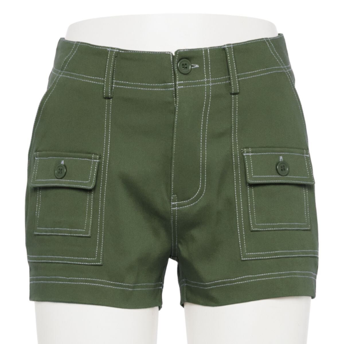 Juniors' Harper & Ivy Contrast Cargo Pocket Shorts Harper & Ivy