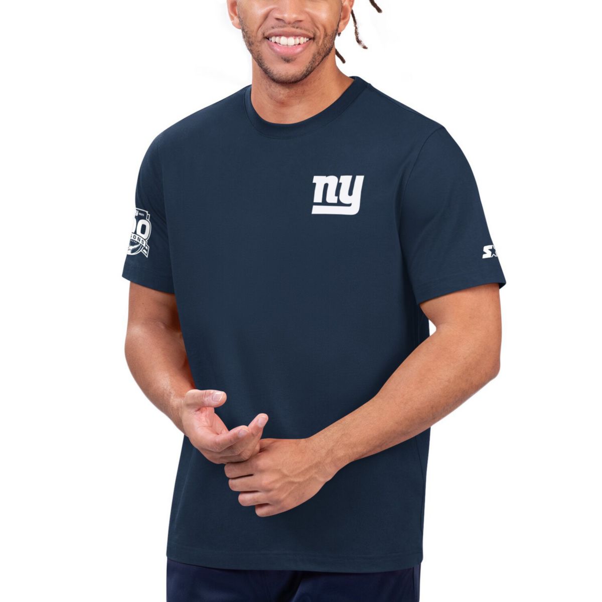 Men's Starter Navy New York Giants 100th Season Prime Time T-Shirt Starter