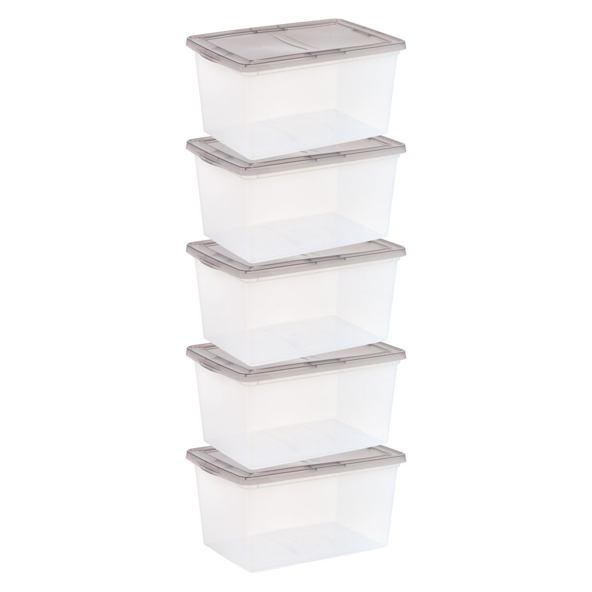 Iris 58-Qt. Clear Snap Storage Bin 5-piece Set IRIS