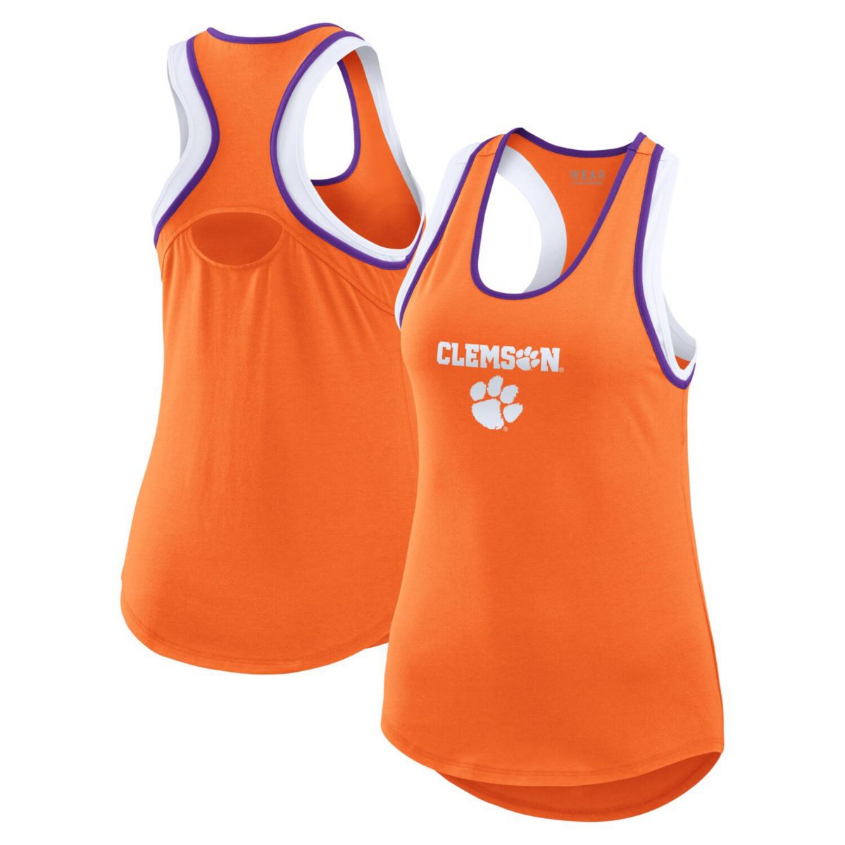 Женская Футболка WEAR by Erin Andrews Оранжевая Clemson Tigers Открытая Спина WEAR by Erin Andrews