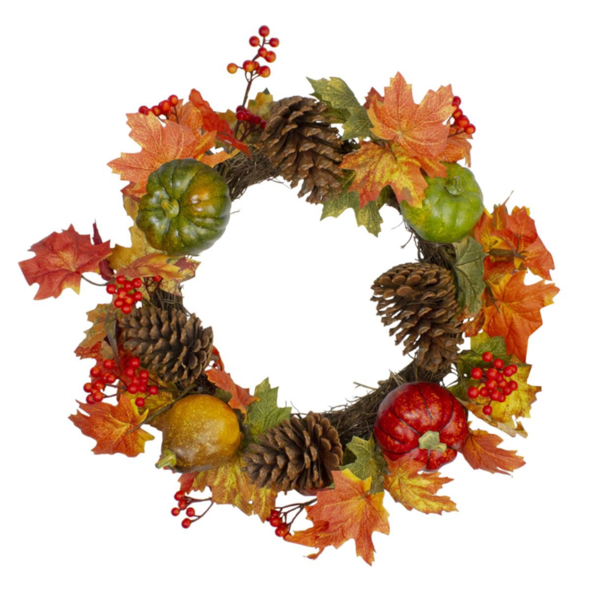 Northlight Artificial Leaves Autumn Wreath Northlight