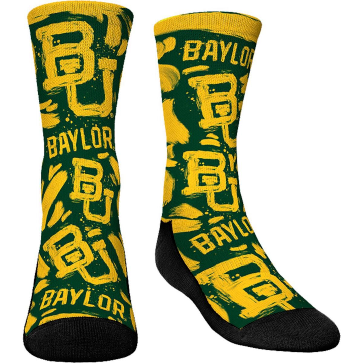 Унисекс Носки Rock Em Socks Baylor Bears Allover Logo & Paint Crew Socks Rock Em Socks