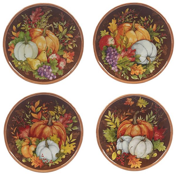 Certified International Harvest Blessings 4-piece Dessert Plate Set Certified International