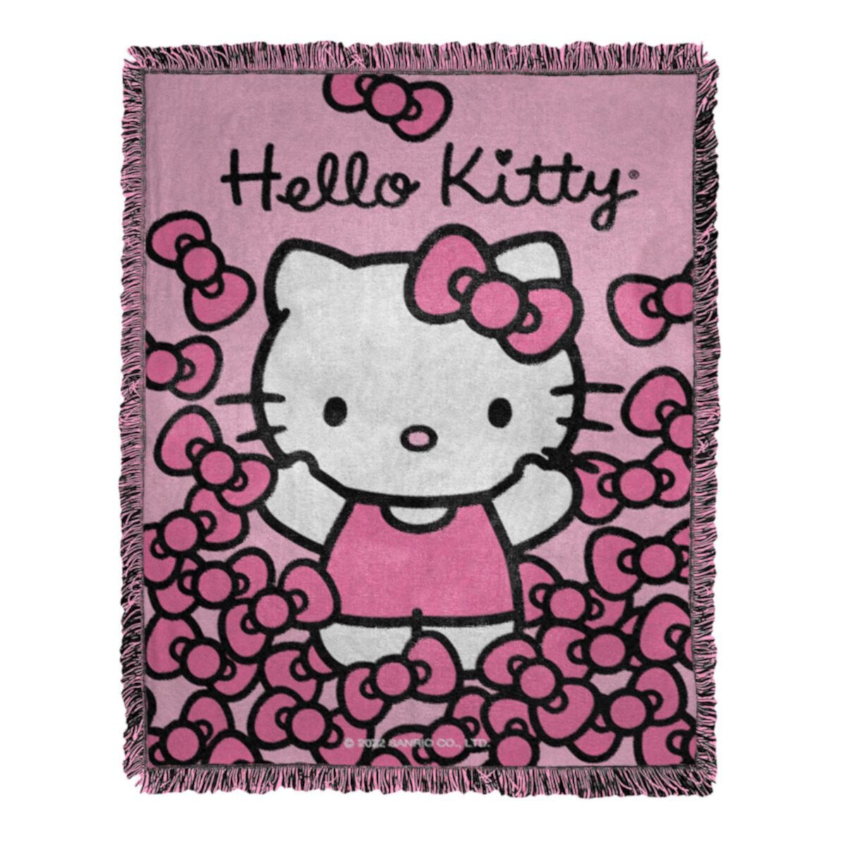 Hello Kitty More Bows Woven Jacquard Throw Blanket 46&#34; x 60&#34; Licensed Character