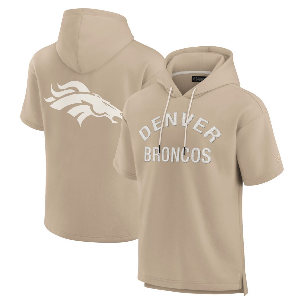 Unisex Fanatics Signature Khaki Denver Broncos Elements Super Soft Fleece Short Sleeve Pullover Hoodie Fanatics Signature