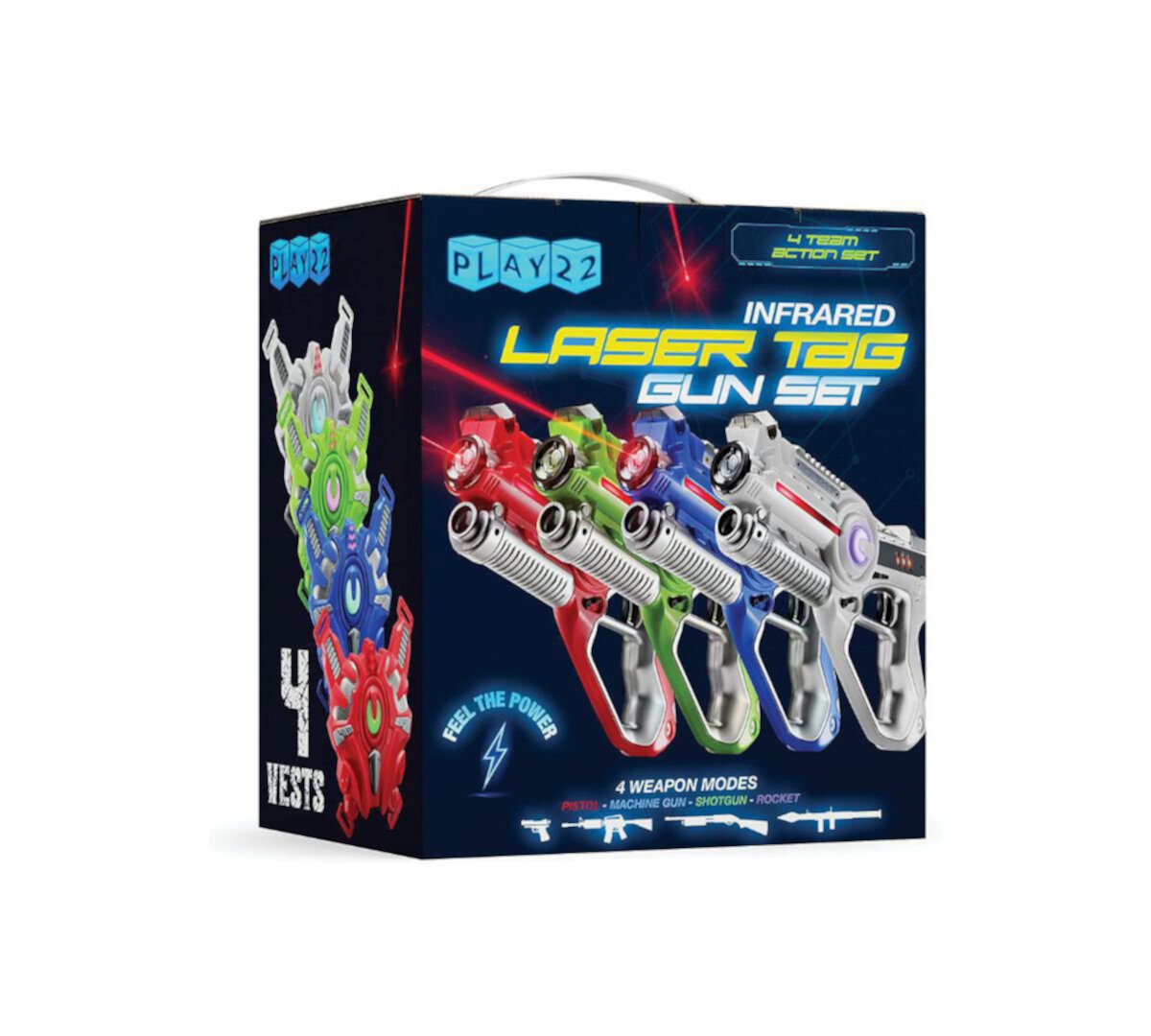 Laser Tag Sets Set 4 Guns 4 Vests - Laser Tag Gun Toys for Indoor Outdoor Play22