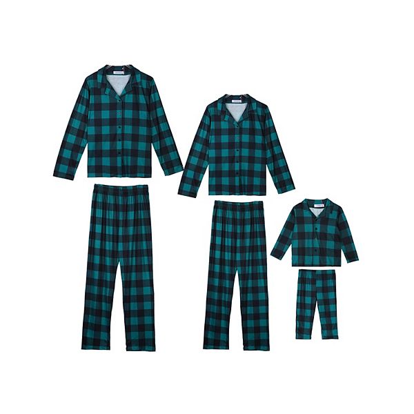 Детские комплекты одежды cheibear Kid's Christmas Plaid Long Sleeve Tee With Pants Loungewear Family Pajama Sets cheibear