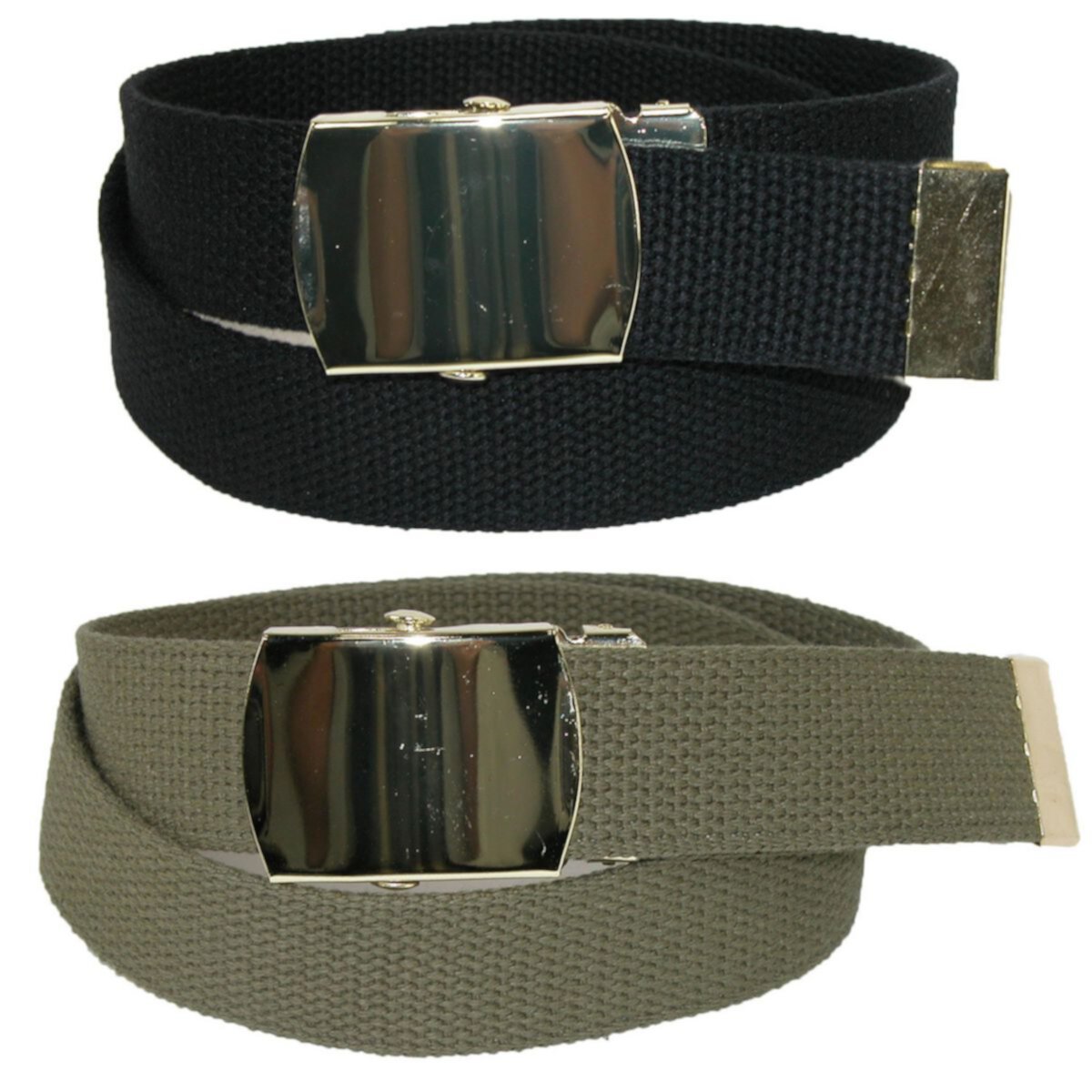 Ctm Kid's Cotton Belt With Brass Military Buckle (pack Of 2 Colors) CTM